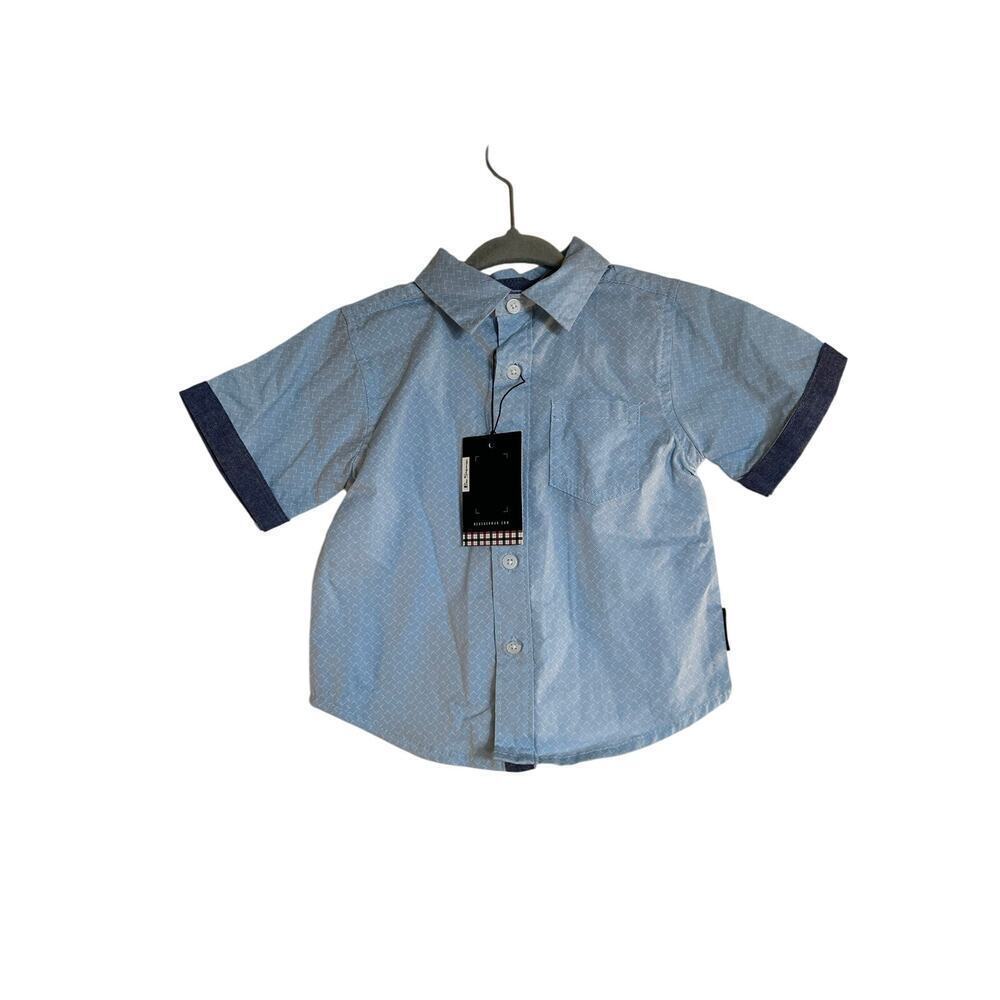 BEN SHERMAN Boy’s Short Sleeve Casual Button Down Shirt / Size: 12 Months